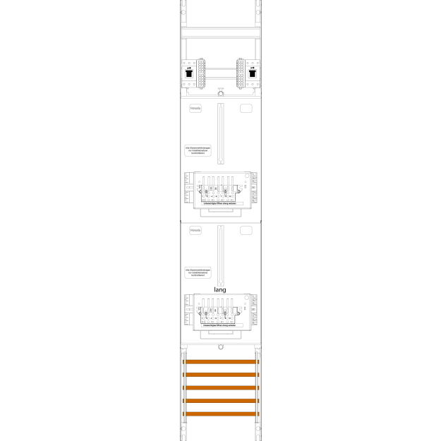 F-Tronic 7143556 Zählerfeld Z16-10-10L-ZSK-HSS 1-feldrig H=1350mm 2-3.HZ kurze und lange Kabel 2 ZSK-Set 2 HSS Z16-10-10L-ZSK-HSS
