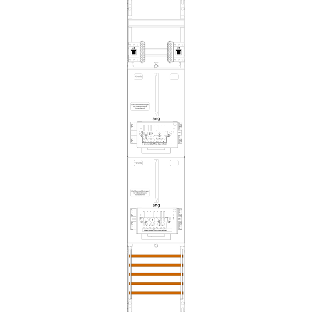 F-Tronic 7143557 Zählerfeld Z16L-ZSK-HSS 1-feldrig H=1350mm 2-3.HZ l. Kabel 2 ZSK-Set 2 HSS