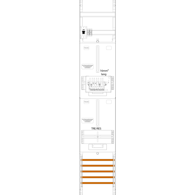 F-Tronic 7143566 Zählerfeld ZR6-16L-ZSK-HSS 1-feldrig H=1350mm 1-3.HZ 16mm² lange Kabel 1 ZSK 1 HSS 1 TRE ZR6-16L-ZSK-HSS