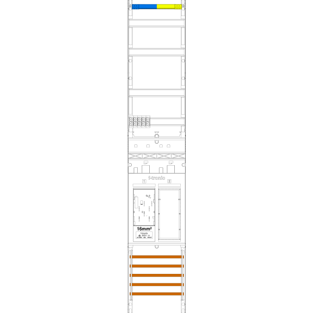 F-Tronic 7143004 Zählerfeld ER9-16 1-feldrig H=1350mm 1-eHZ 16mm² 1 Res. ER9-16