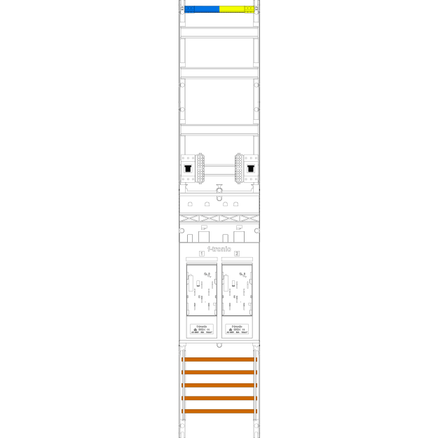 F-Tronic 7143058 Zählerfeld E19-HSP 1-feldrig H=1350mm 2-eHZ 2 HSP E19-HSP