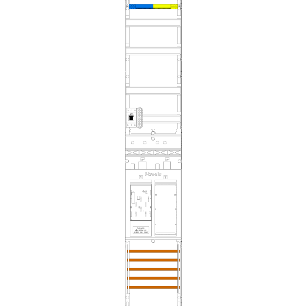 F-Tronic 7143100 Zählerfeld E43-HSS 1-feldrig H=1350mm 1-eHZ 1 HSS 1 Reserveplatz