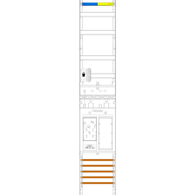F-Tronic 7143250 Zählerfeld ER9DS-HSS 1-feldrig H=1350mm 1-eHZ mit DS 1 HSS 1 Res. ER9DS-HSS