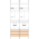 F-Tronic 7145009 Zählerfeld Z21BLUX-16-SLS 2-feldrig H=1050mm 2-3.HZ 16mm² ZSK-ST