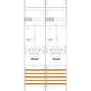 F-Tronic 7145009 Zählerfeld Z21BLUX-16-SLS 2-feldrig H=1050mm 2-3.HZ 16mm² ZSK-ST