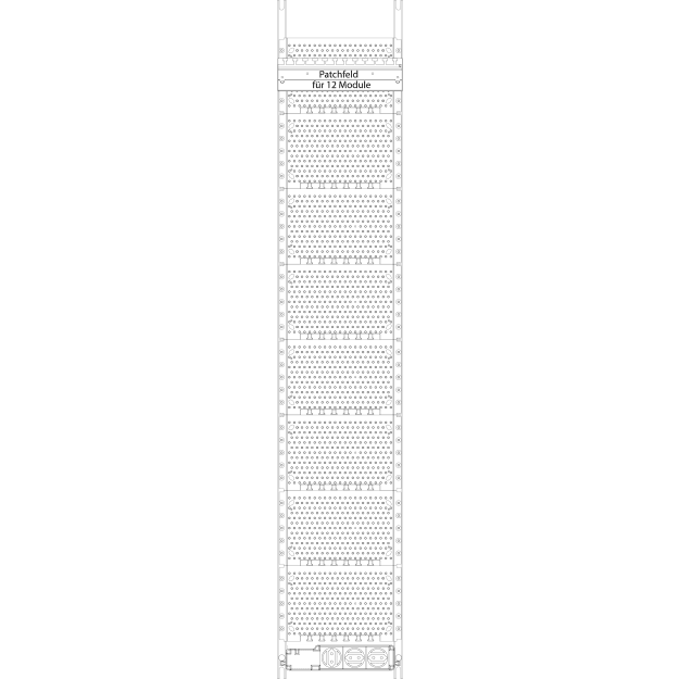 F-Tronic 7143680 Multimediafeld KX9-MP1 1-feldrig H=1350mm STECKD3K PATCH12,6x RJ45 10x KKL GK45 KX9-MP1