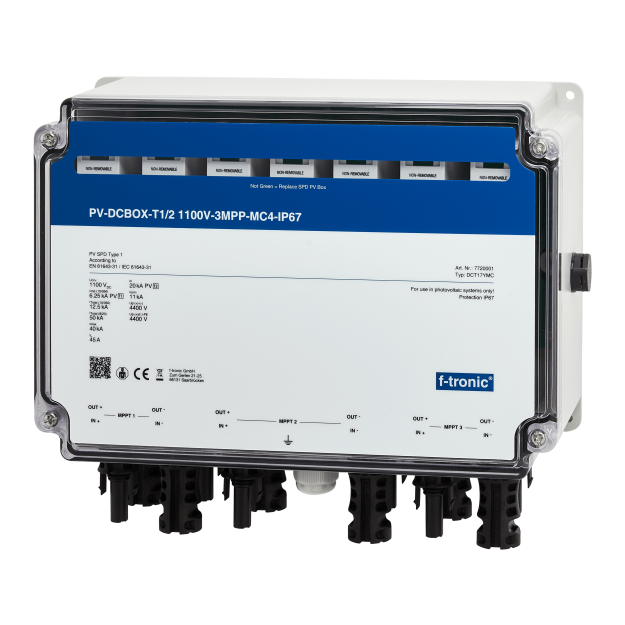F-Tronic 7720001 PV-DCBOX-T1/2 1100V-3MPP MC4-IP67 DCT17YMC