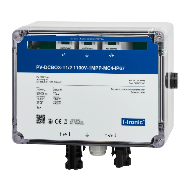 F-Tronic 7720003 PV-DCBOX-T1/2 1100V-1MPP MC4-IP67 DCT13YMC