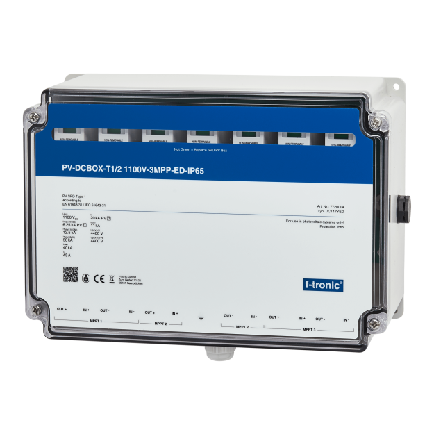 F-Tronic 7720004 PV-DCBOX-T1/2 1100V-3MPP ED-IP65 Kabeldurchführung DCT17YED