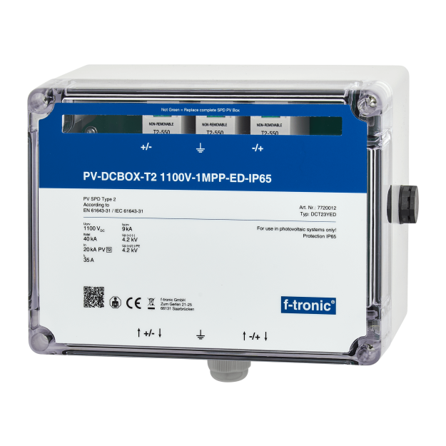 F-Tronic 7720012 PV-DCBOX-T2 1100V-1MPP ED-IP65 Kabeldurchführung DCT23YED