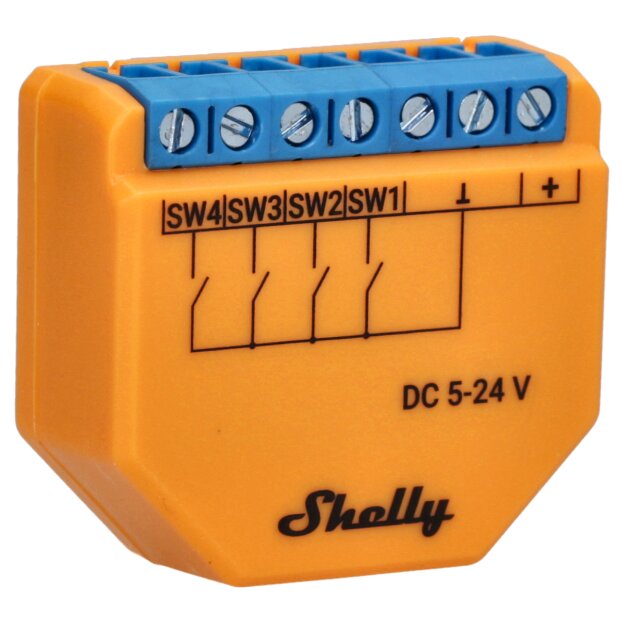 Shelly Steuergerät 4 digitale Eingänge 5-24V DC WiFi PLUS I4 DC WLAN