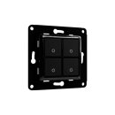 Shelly Wandschlalter 4fach ohne Rahmen WALL SWITCH 4 BLACK Schwarz