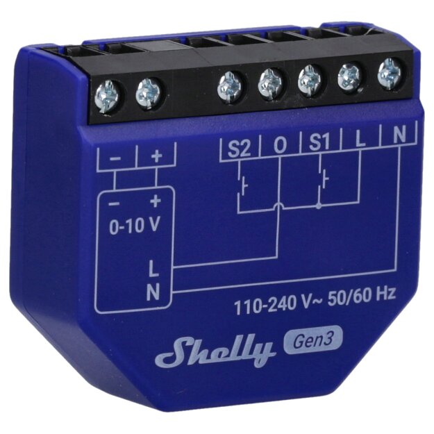 Shelly Dimmer 0/1-10V PM GEN3 WiFi Bluetooth DIMMER – Leistungsmessung • 0/1‑10V WLAN