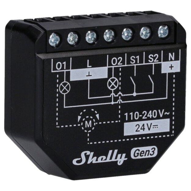 Shelly Schaltmodul Verbrauchsmessung 2 Kanäle 110-240V Speicher 8MB WiFi Bluetooth 2PM GEN3 – Leistungsmessung WLAN