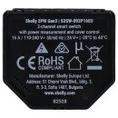 Shelly Schaltmodul Verbrauchsmessung 2 Kanäle 110-240V Speicher 8MB WiFi Bluetooth 2PM GEN3 – Leistungsmessung WLAN