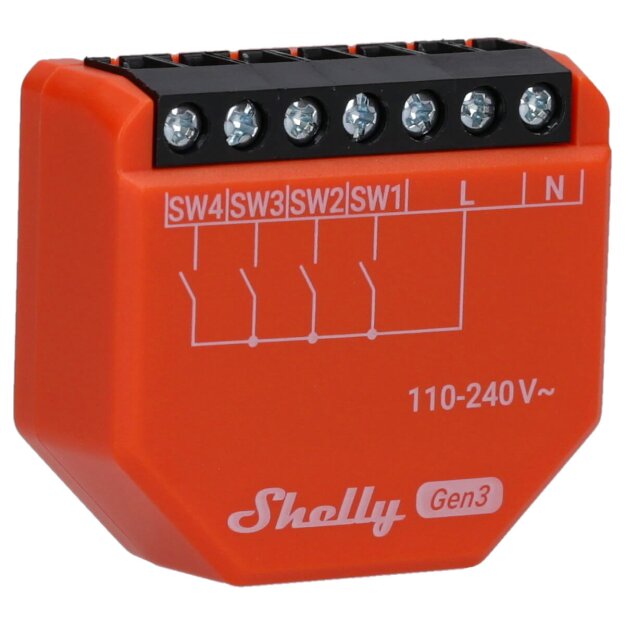 Shelly Steuergerät 4 digitale Eingänge Speicher 8MB 110-240V WiFi Bluetooth I4 GEN3 WLAN
