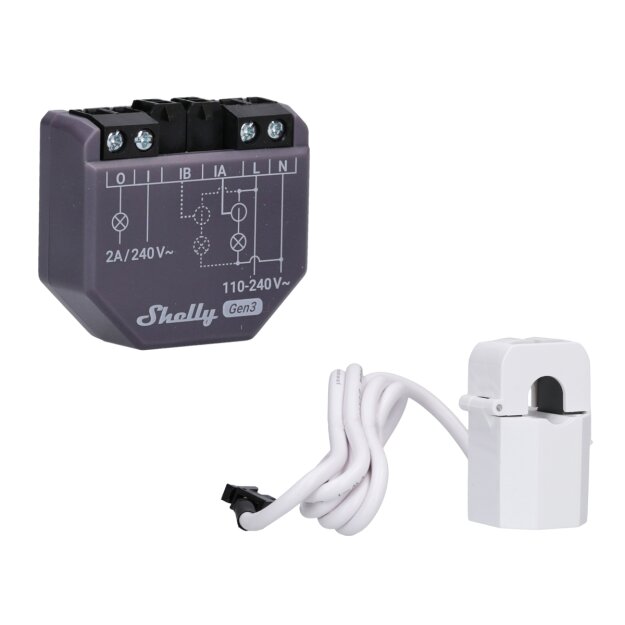 Shelly Stromzähler 110-240V 2Kanäle für 2 Stromwandlern 1phasig Relais 2A WiFi/cloud EM GEN3 – Energiezähler WLAN