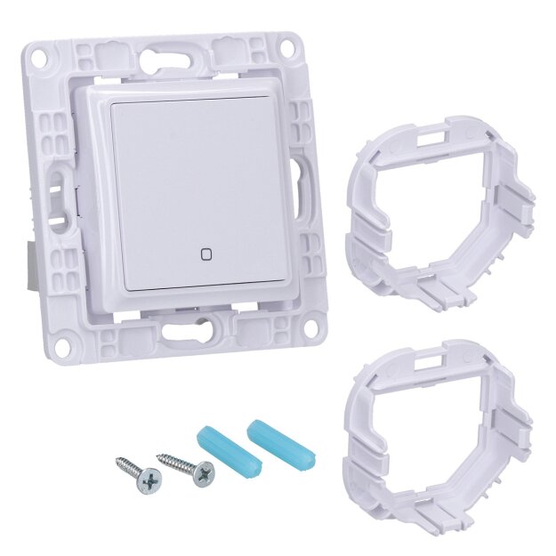 Shelly Wandschalter 1fach ohne Rahmen WALL SWITCH 1 WHITE Weiß