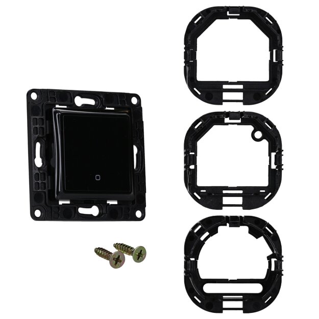 Shelly Wandschalter 1fach ohne Rahmen WALL SWITCH 1 BLACK Schwarz