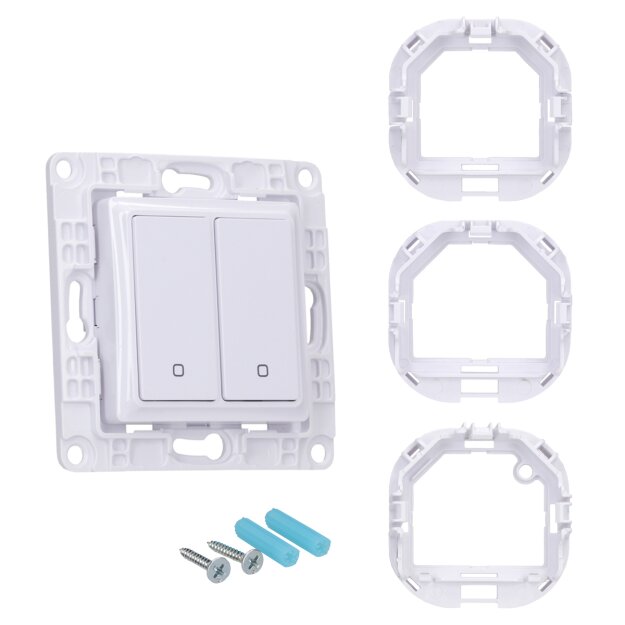 Shelly Wandschalter 2fach ohne Rahmen WALL SWITCH 2 WHITE Weiß