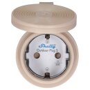 Shelly Intelligente Steckdose mit Energiemessung IP44 WLAN Bluetooth OUTDOOR PLUG S GEN3 Mokka – Wi-Fi - Schaltbare Steckdose