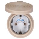 Shelly Intelligente Steckdose mit Energiemessung IP44 WLAN Bluetooth  OUTDOOR PLUG S GEN3 Mokka