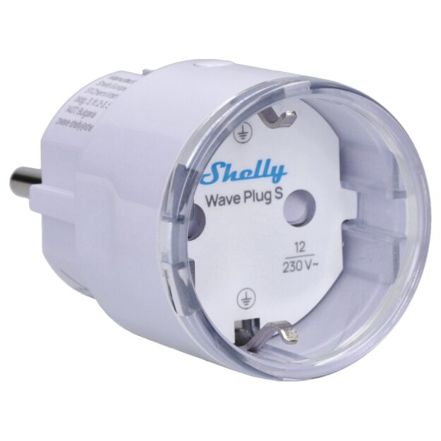 Shelly Intelligente Steckdose Verbrauchsmessung Z-Wave WAVE PLUG S mit Leistungsmessung