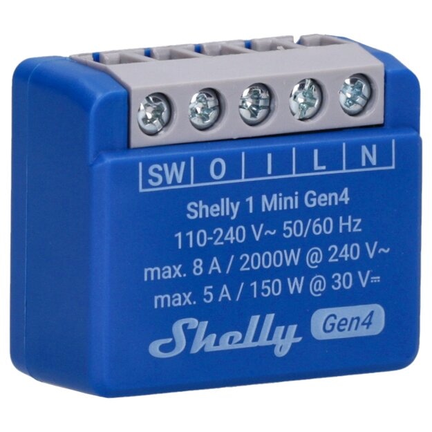 Shelly 1 MINI GEN4 Schaltermodul Zigbee Matter WiFi Bluetooth WLAN • Relais