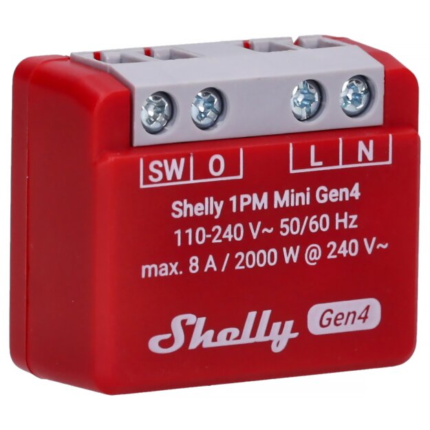Shelly Schaltmodul mit Energiemessung Zigbee Matter WiFi Bluetooth 1PM MINI GEN4 – Leistungsmessung WLAN