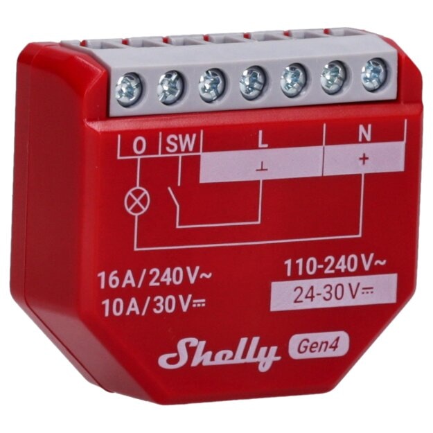 Shelly Schaltmodul Zigbee Matter WiFi Bluetooth 1PM GEN4 – Leistungsmessung WLAN