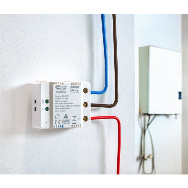 Shelly Relaisschalter mit Strommessung WiFi Bluetooth OGEMRAY SMART RELEY 25A