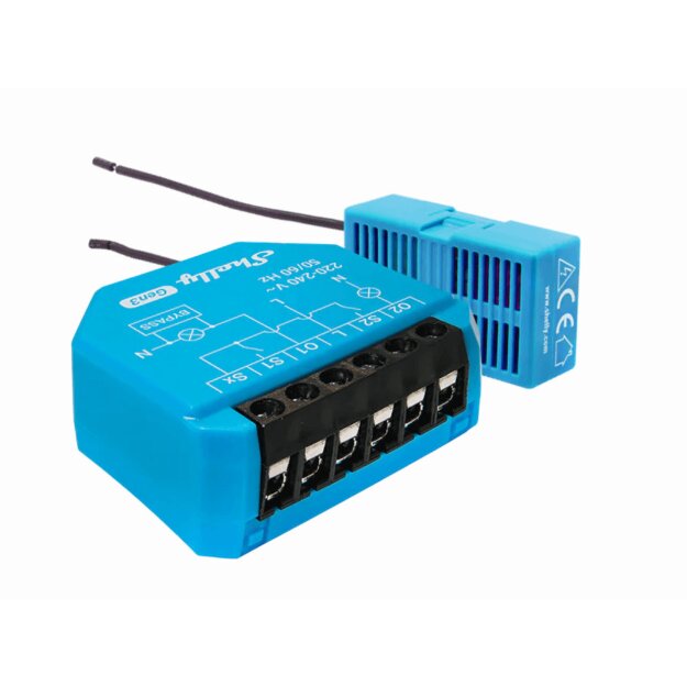 Shelly Schaltmodul 2 Kanäle für Installationen ohne Neutralleiter WLAN Bluetooth 2L GEN3