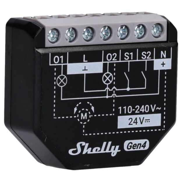 Shelly Schaltmodul Verbrauchsmessung 2 Kanäle WiFi Bluetooth Zigbee Matter 2PM GEN4
