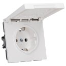 Jung LS1521KLWWM Schuko Steckdose m. Klappdeckel (Duroplast) Schneeweiß Matt Serie LS (10er)