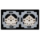 Busch-Jaeger Busch-balance SI Set: 2x 20 EUC-915 Steckdose + 1722-915 2-fach Rahmen Schwarz Matt