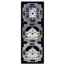 Busch-Jaeger Busch-balance SI Set: 2x 20 EUC-915 Steckdose + 2000/6 US Wippschalter-Einsatz  + 2506-915 Wippe + 1723-915  3-fach Rahmen Schwarz Matt