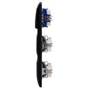 Busch-Jaeger Busch-balance SI Set: 2x 20 EUCB-915 Steckdose mit ehr. Berührungsschutz + 2000/6 US Wippschalter-Einsatz  + 2506-915 Wippe + 1723-915 3-fach Rahmen Schwarz Matt