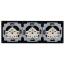 Busch-Jaeger Busch-balance SI Set: 3x 20 EUC-915 Steckdose + 1723-915 3-fach Rahmen Schwarz Matt