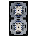 Busch-Jaeger Busch-balance SI Komplett-Set: 2000/6 US Wechseschalter Einsatz + 2506-915 Wippe + 1722-915 2-fach Rahmen Schwarz Matt