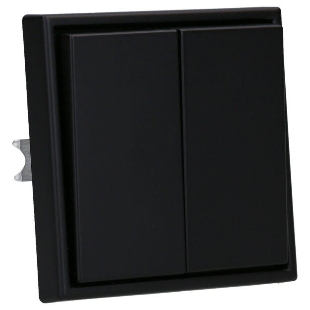 JUNG Serie LS Komplett-Set Graphitschwarz Matt: 505U Wippschalter Serien + LS995SWM Wippe + LS981SWM Rahmen 1fach