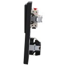 JUNG Serie LS Komplett-Set Graphitschwarz Matt: 506U Wippschalter Universal + LS1520SWM SCHUKO Steckdose + LS990SWM Wippe + LS982SWM Rahmen 2fach