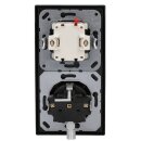 JUNG Serie LS Komplett-Set Graphitschwarz Matt: 506U Wippschalter Universal + LS1520SWM SCHUKO Steckdose + LS990SWM Wippe + LS982SWM Rahmen 2fach