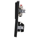 JUNG Serie LS Komplett-Set Graphitschwarz Matt: 505U Wippschalter Serien + LS1520SWM SCHUKO Steckdose + LS995SWM Wippe + LS982SWM Rahmen 2fach