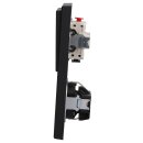JUNG Serie LS Komplett-Set Graphitschwarz Matt: 506U Wippschalter Universal + LS1520KISWM SCHUKO Steckdose mit Berührungsschutz + LS990SWM Wippe + LS982SWM Rahmen 2fach