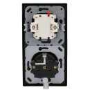 JUNG Serie LS Komplett-Set Graphitschwarz Matt: 506U Wippschalter Universal + LS1520KISWM SCHUKO Steckdose mit Berührungsschutz + LS990SWM Wippe + LS982SWM Rahmen 2fach