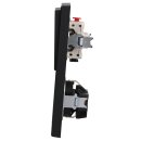 JUNG Serie LS Komplett-Set Graphitschwarz Matt: 505U Wippschalter Serien + LS1520KISWM SCHUKO Steckdose mit Berührungsschutz + LS995SWM Wippe + LS982SWM Rahmen 2fach