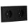 JUNG Serie LS Komplett-Set Graphitschwarz Matt: 2x LS1520SWM SCHUKO Steckdose + LS982SWM Rahmen 2fach