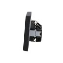 JUNG Serie LS Komplett-Set Graphitschwarz Matt: 2x LS1520KISWM SCHUKO Steckdose mit Berührungsschutz + LS982SWM Rahmen 2fach
