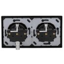 JUNG Serie LS Komplett-Set Graphitschwarz Matt: 2x LS1520KISWM SCHUKO Steckdose mit Berührungsschutz + LS982SWM Rahmen 2fach