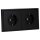 JUNG Serie LS Komplett-Set Graphitschwarz Matt: 2x LS1520KISWM SCHUKO Steckdose mit Berührungsschutz + LS982SWM Rahmen 2fach